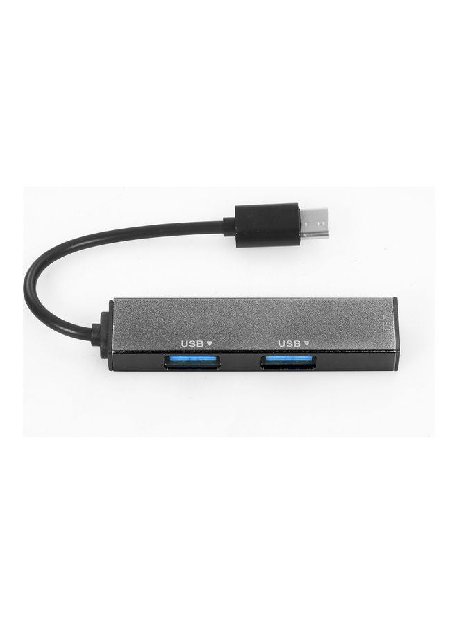 موزع 3 في 1 من Type-C إلى USB3.0 مع قارئ بطاقة TF فضي - Image 5