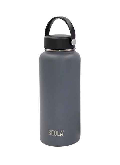 Insulated Water Bottle With Straw Lava Grey
