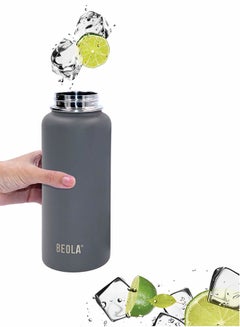 BEOLA Insulated Water Bottle With Straw Lava Grey  - Image 5