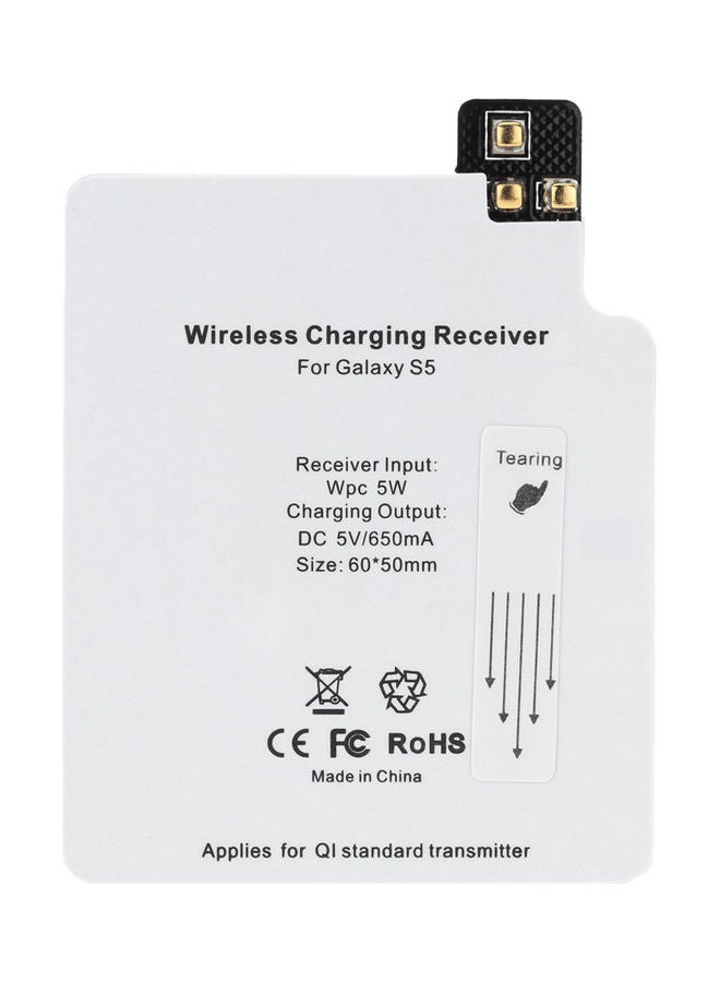 Qi Wireless Charging Receiver For Samsung Galaxy S5 I9600 White
