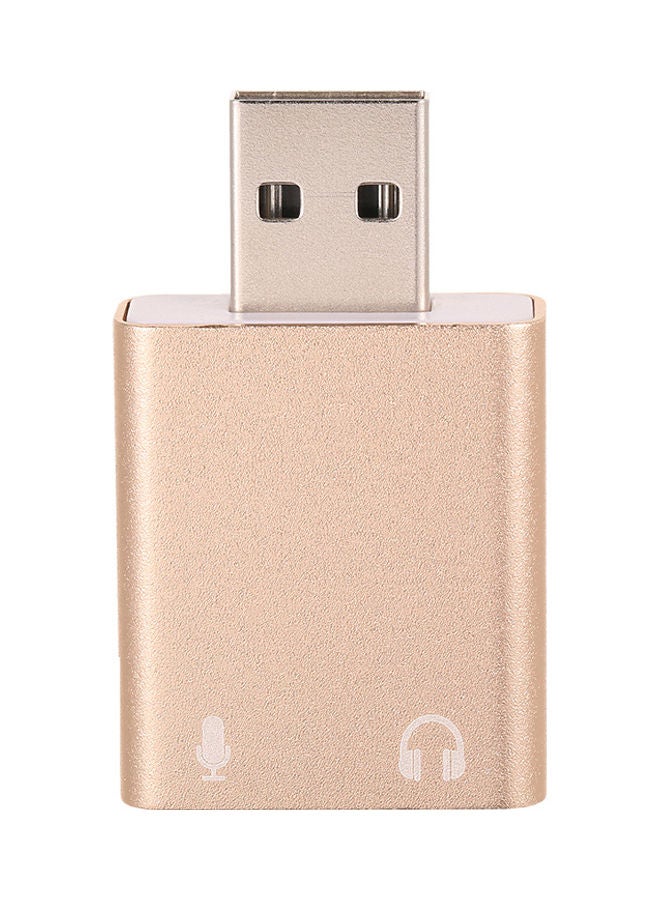 Generic Aluminum Alloy USB External Stereo Sound Adapter Rose Gold  - Image 1