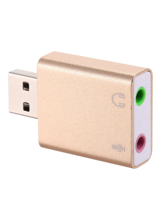 Generic Aluminum Alloy USB External Stereo Sound Adapter Rose Gold  - Image 3