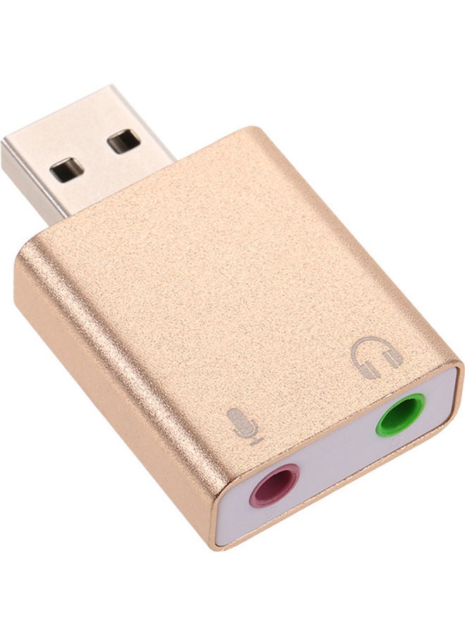 Generic Aluminum Alloy USB External Stereo Sound Adapter Rose Gold  - Image 4