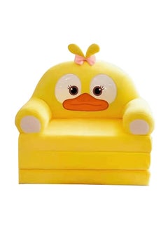 2 In 1 Flip Open Foldable Kids' Sofa Yellow