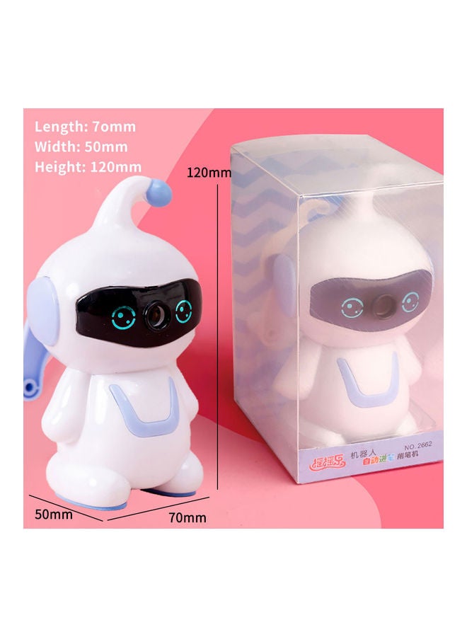 Generic - Robot Hand-Cranked Pencil Sharpener White/Blue - Image 1