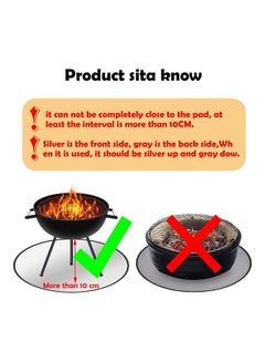 XiuWoo Round Fire Pit Deck Mat Protector Silver 38inch  - Image 4