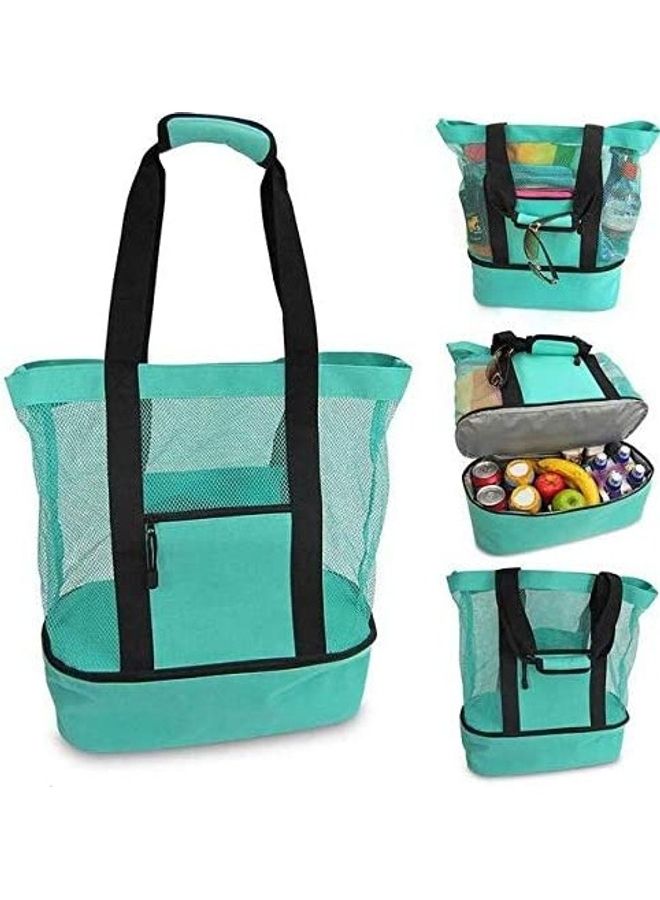 XiuWoo Mesh Beach Picnic Bag With Insulated Cooler Compartment  - Image 4