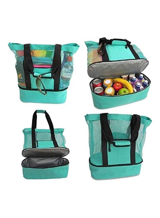 XiuWoo Mesh Beach Picnic Bag With Insulated Cooler Compartment  - Image 3