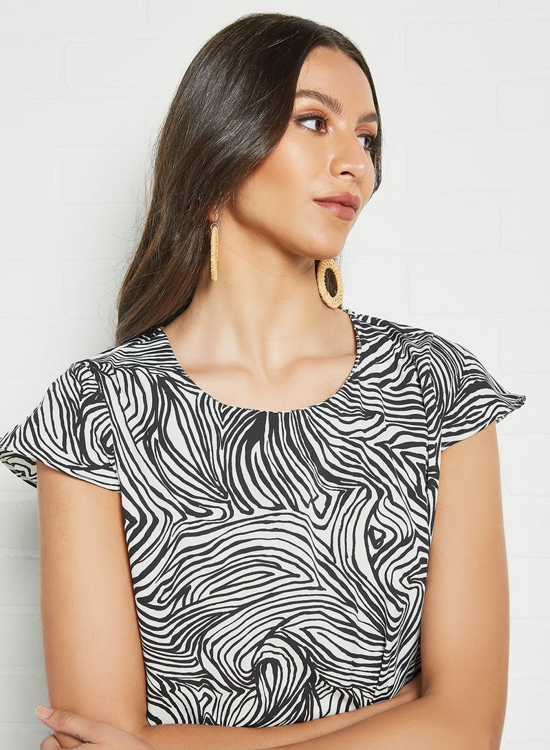 Aila Casual Dress Black/White  - Image 4