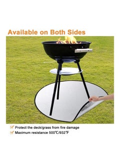 XiuWoo BBQ Fire Pit Mat Silver 36inch  - Image 2