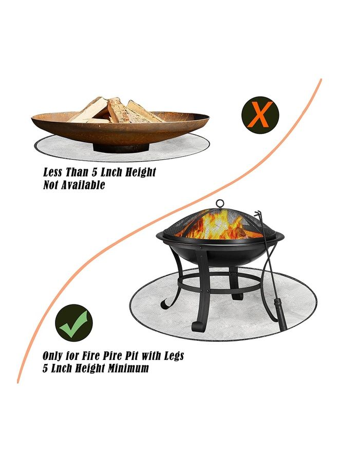 XiuWoo Round Fire Pit Deck Mat Protector Silver 38inch - Image 4