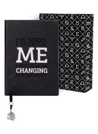 Zodiac Sign Taurus Quote Themed Printed Personal Diary With Holding Packet Black/White - v1627716437/N49623315A_1