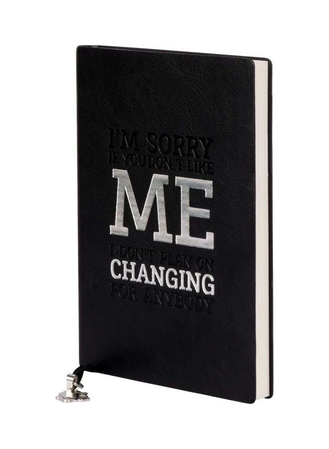 Zodiac Sign Taurus Quote Themed Printed Personal Diary With Holding Packet Black/White