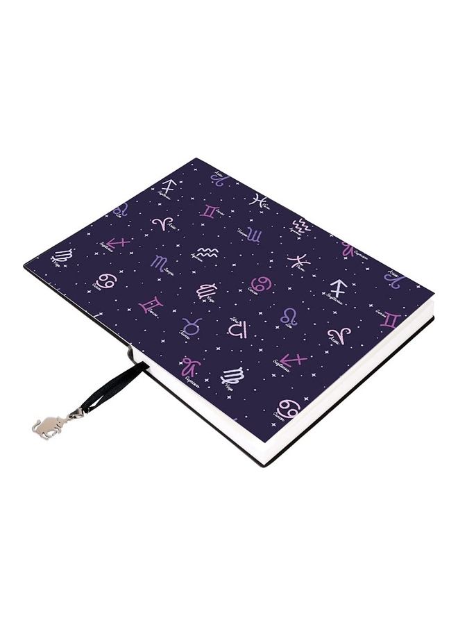 Zodiac Sign Taurus Quote Themed Printed Personal Diary With Holding Packet Black/White