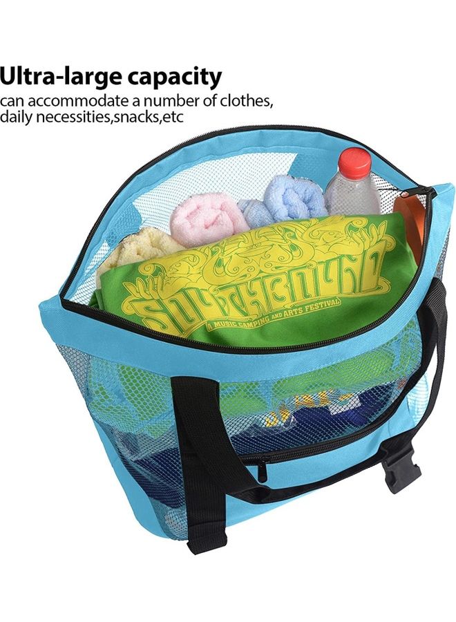 XiuWoo - Mesh Beach Picnic Tote With Insulated Cooler Bag - Image 1