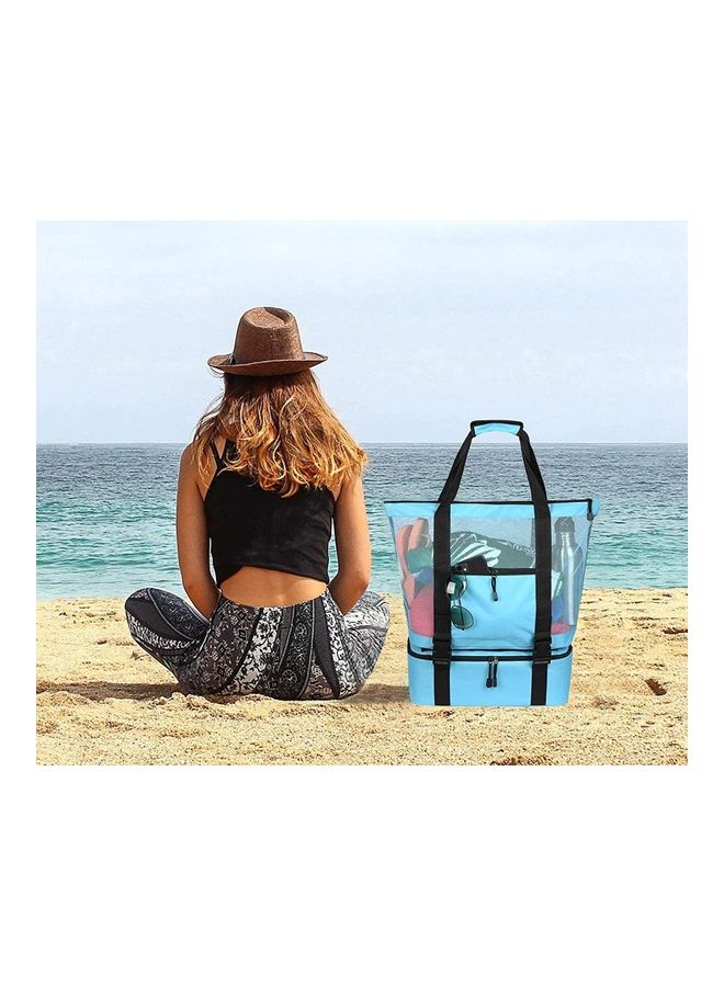 XiuWoo - Mesh Beach Picnic Tote With Insulated Cooler Bag - Image 1