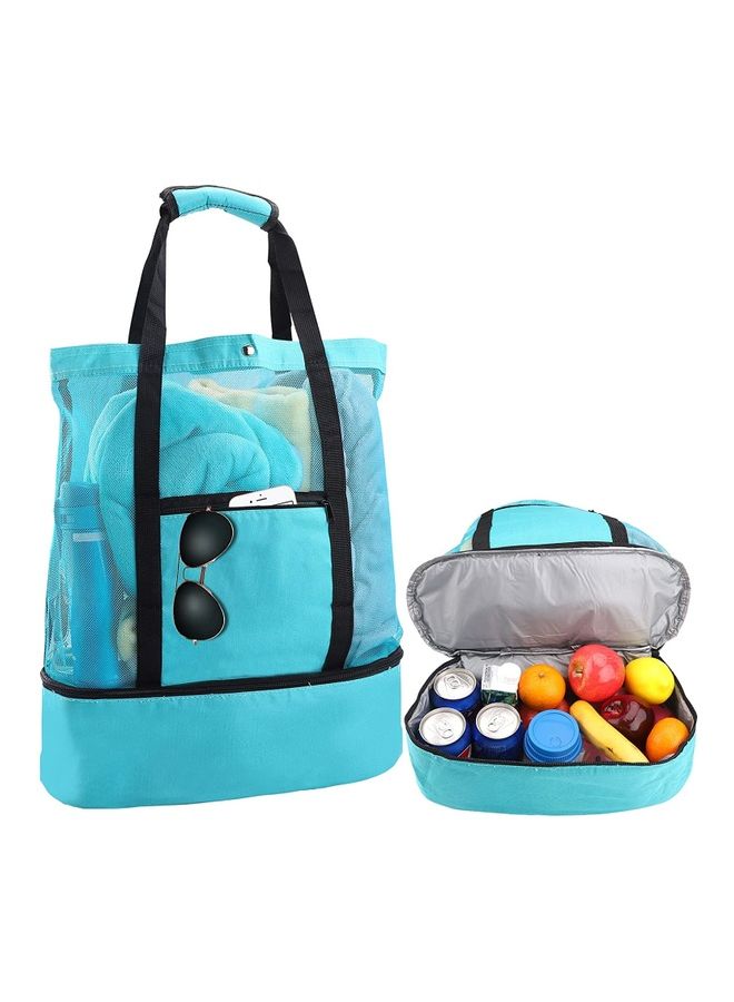 XiuWoo Mesh Beach Picnic Bag With Insulated Cooler Compartment 40x61x15cm - Image 1