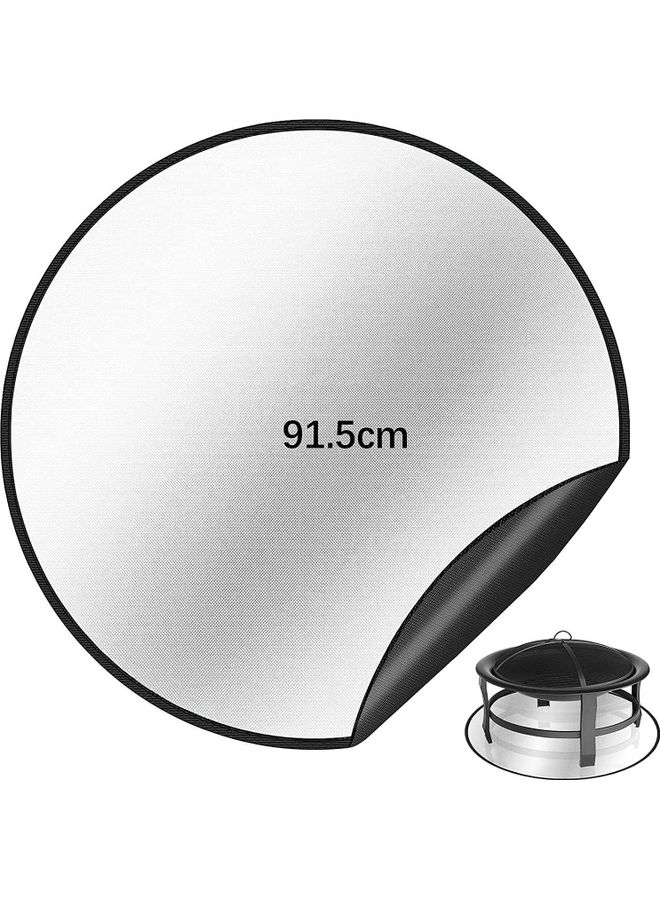 شو وو مفرش مستدير لوقاية الأرضية من موقد النار فضي 36بوصة - Image 1