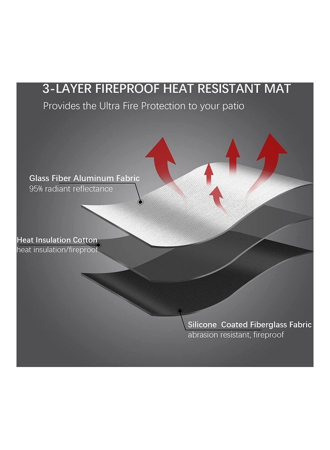 شو وو مفرش مستدير لوقاية الأرضية من موقد النار فضي 36بوصة - Image 3