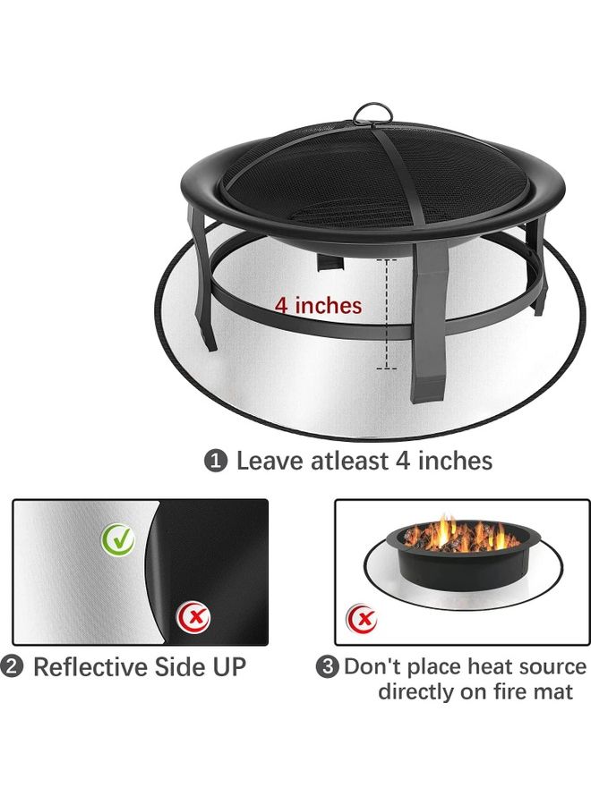 شو وو مفرش مستدير لوقاية الأرضية من موقد النار فضي 36بوصة - Image 4