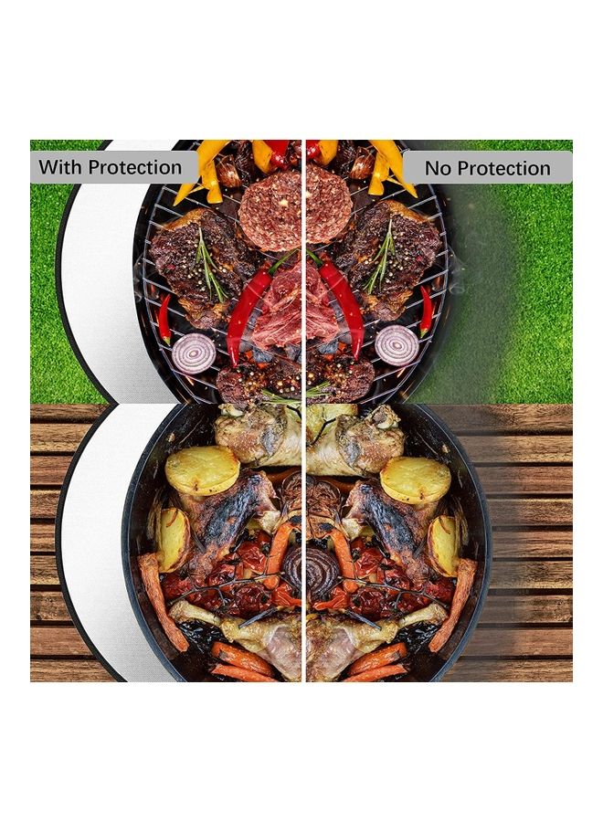 شو وو مفرش مستدير لوقاية الأرضية من موقد النار فضي 36بوصة - Image 5