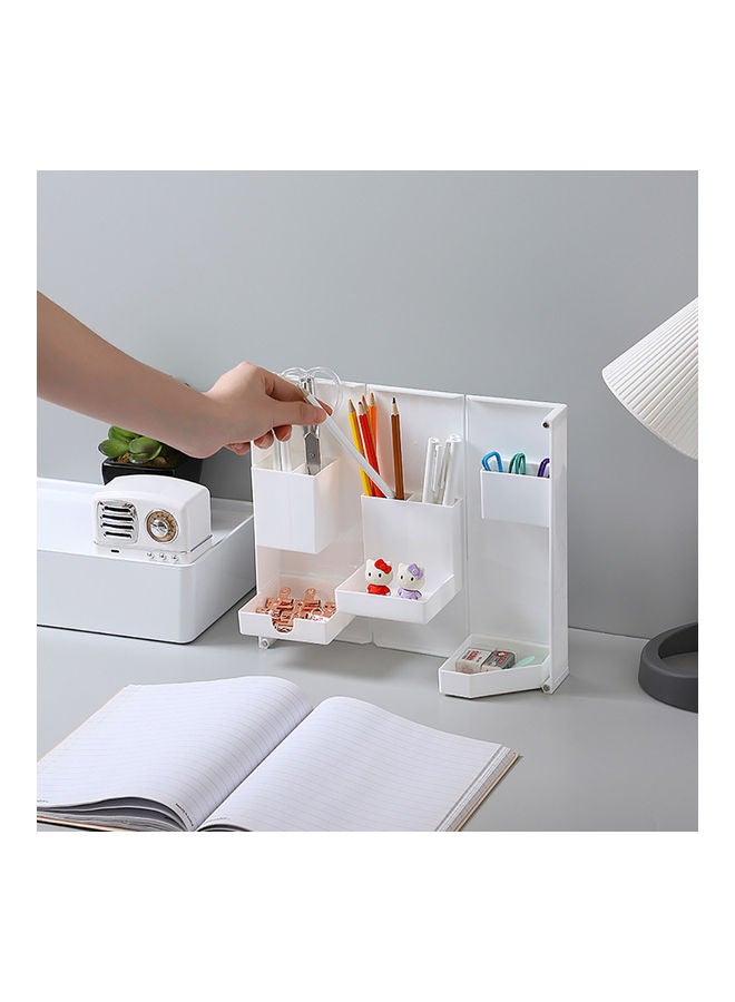 Folding And Standing Desktop Pencil Case White - Image 2