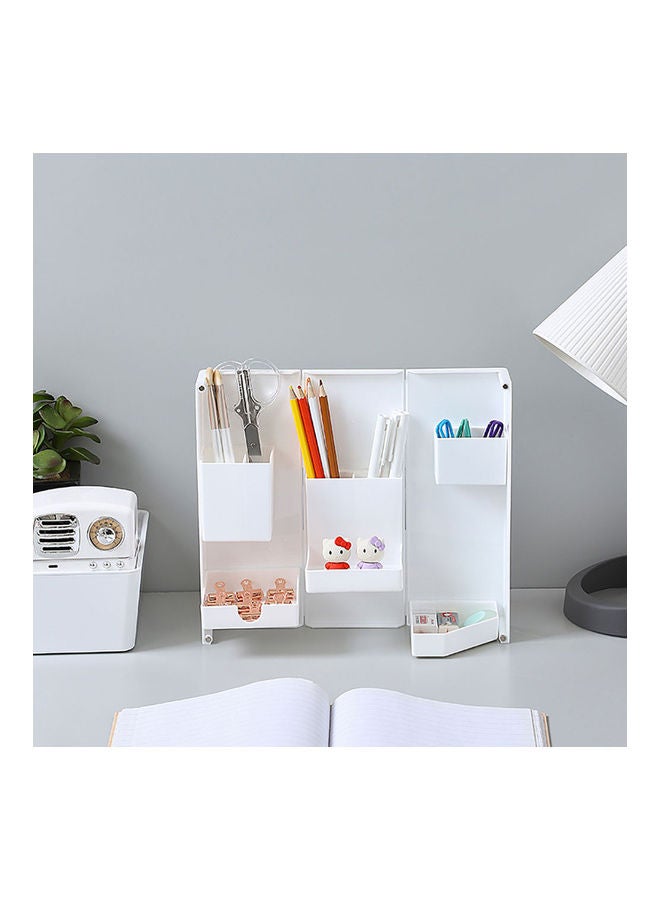 Folding And Standing Desktop Pencil Case White - Image 5