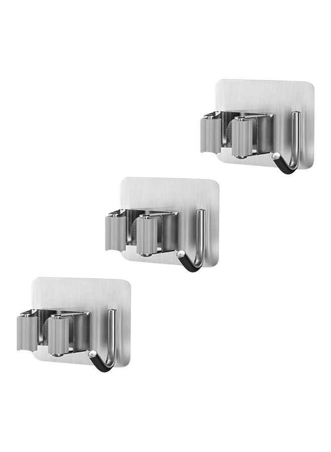 إيونتو 3-Piece Broom Mop Dustpan Hanger Silver - Image 1