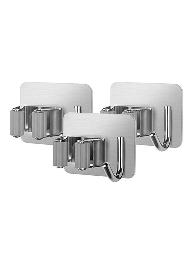 إيونتو 3-Piece Broom Mop Dustpan Hanger Silver - Image 2