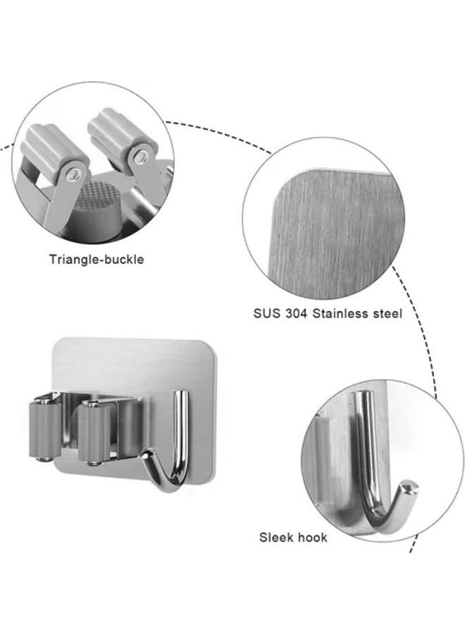 إيونتو 3-Piece Broom Mop Dustpan Hanger Silver - Image 3