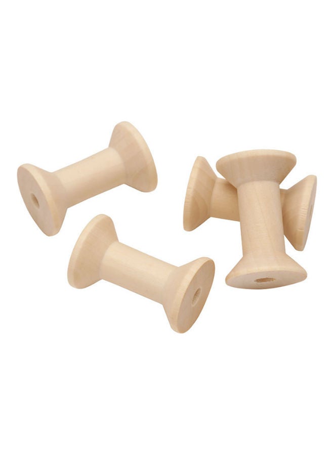 Generic - 24-Piece Wooden Empty Thread Spool Set Brown - Image 1