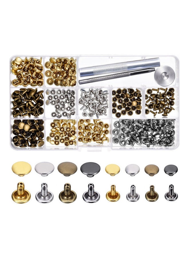 240-Piece Leather Rivets Double Cap Stud Set Multicolour  - Image 1