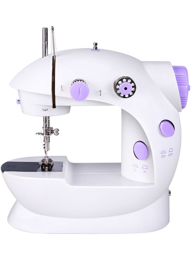 Generic Portable Electric Mini Sewing Machine White/Purple  - Image 1
