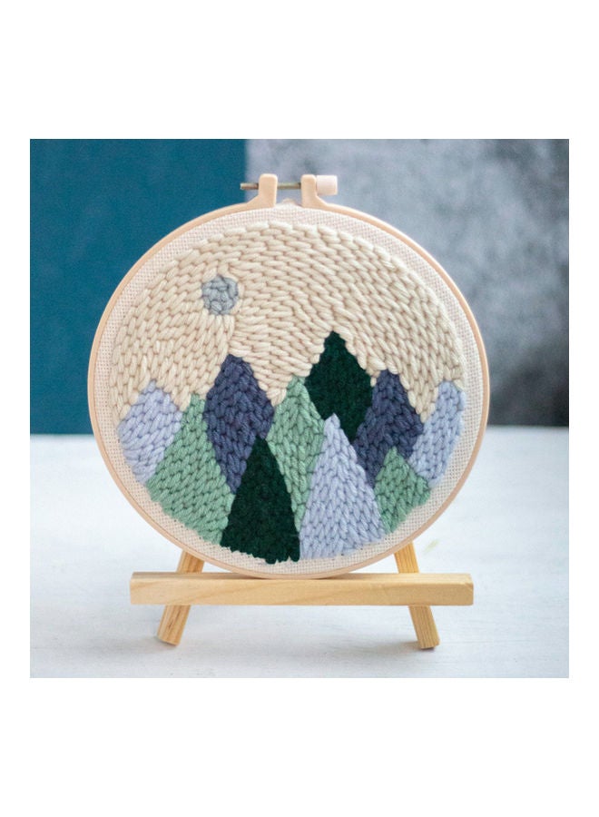 DIY Embroidery Material Kit With Hoop Multicolour  - Image 1