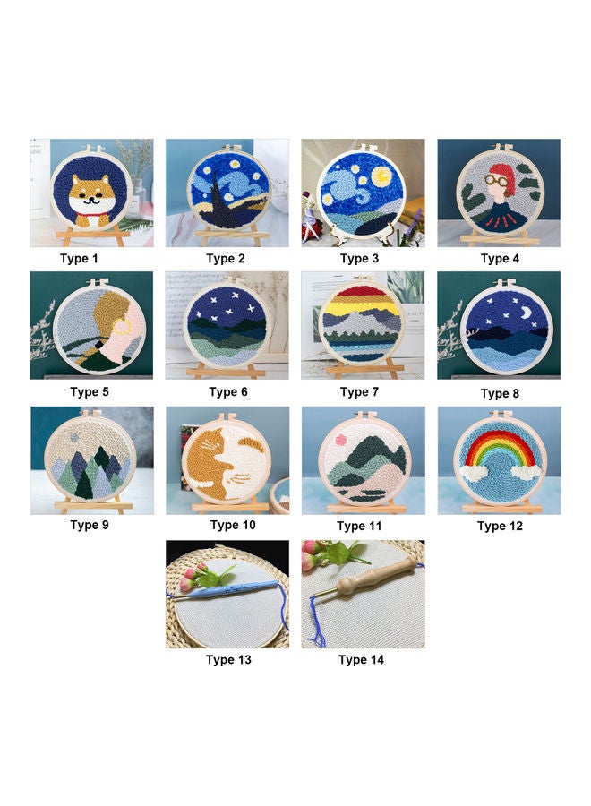 DIY Embroidery Material Kit With Hoop Multicolour  - Image 3