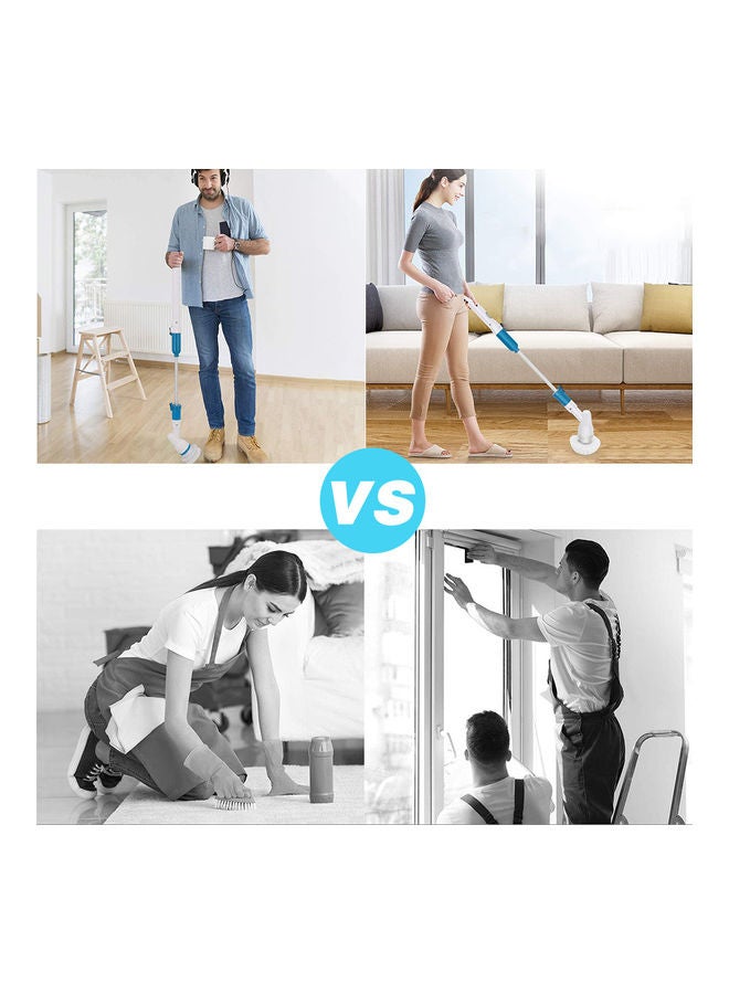 Rechargeable Scrubber Cleaning Brush Set Blue/White - Image 2