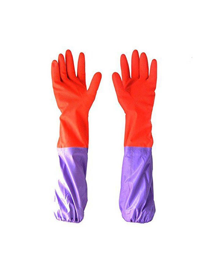 Garden Dish Cleaning Washing Rubber Protection Safety Laundry Waterproof Gloves Multicolour  - Image 1