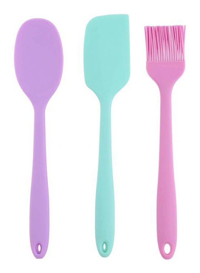 Generic - 3 In 1 Silicone Utensils Set Multicolour - Image 1