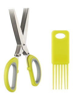 Stainless Steel Sharp Kitchen Scissors With Plastic Handle And Brush Multicolour