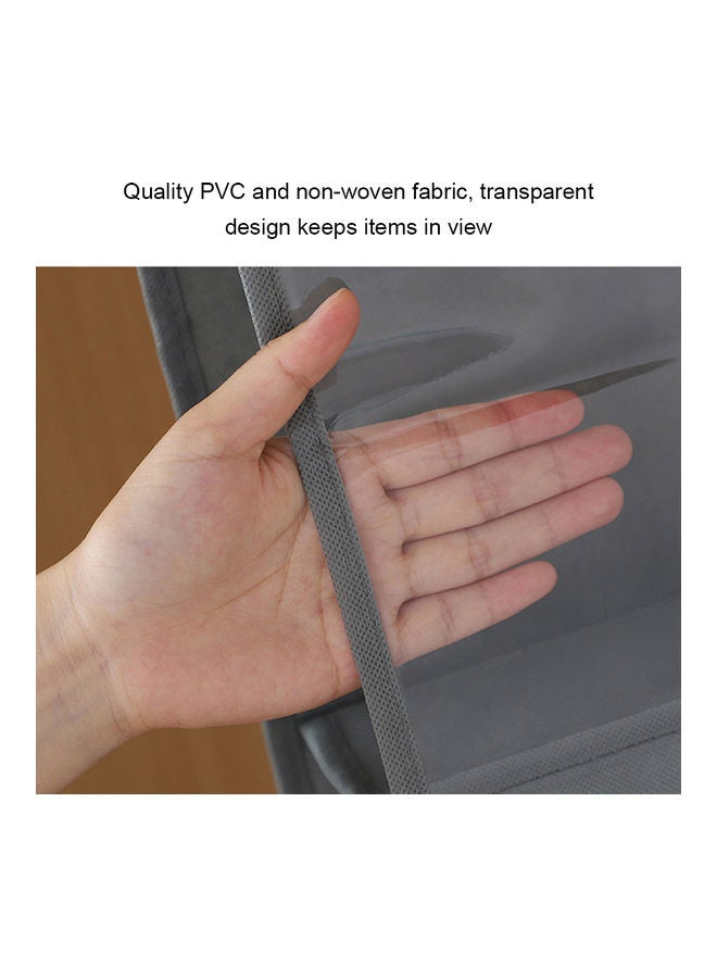 6-Pocket Wardrobe Hanging Handbag Organizer Grey/Clear  - Image 2