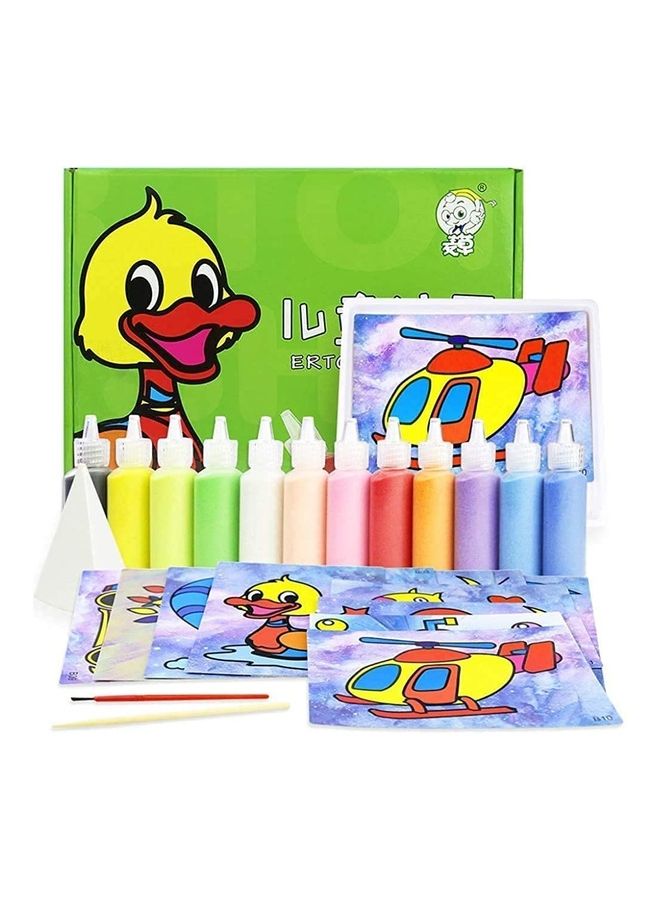12-Piece Sand Art Colours  With Sheets Art Painting Card - Image 1
