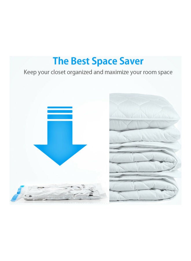 10-Piece Vacuum Storage Bag With Hand Pump Clear/Blue - Image 3
