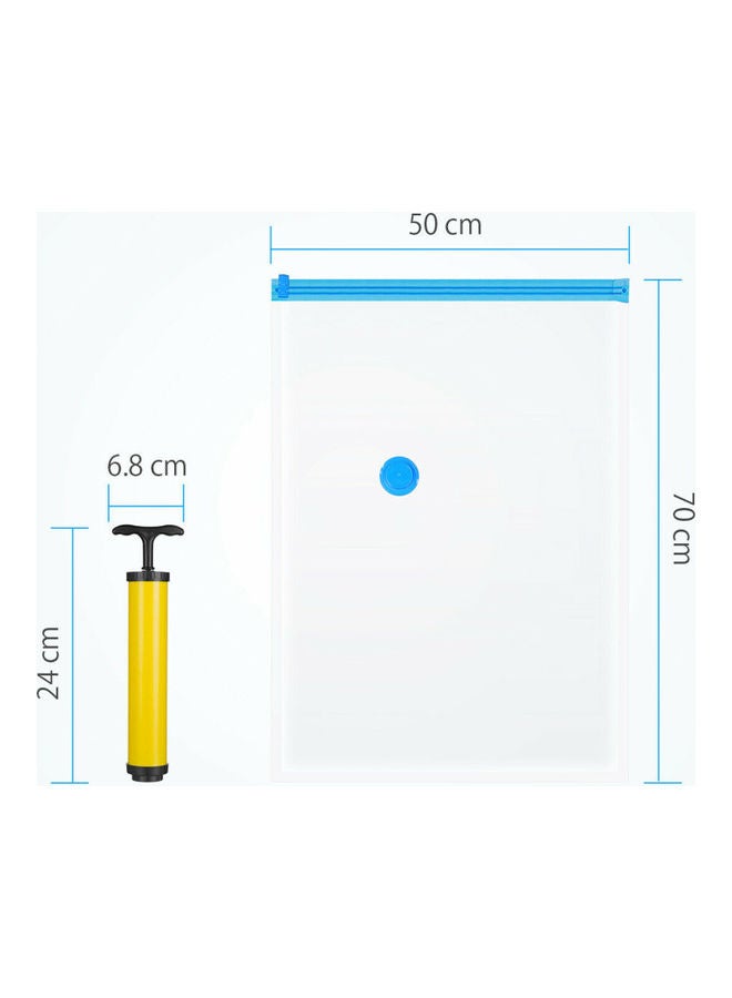 10-Piece Vacuum Storage Bag With Hand Pump Clear/Blue - Image 5