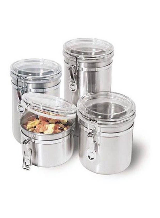 طقم حافظات أسطوانية من الستانلس ستيل مكون من 4 قطع أسود - Image 2