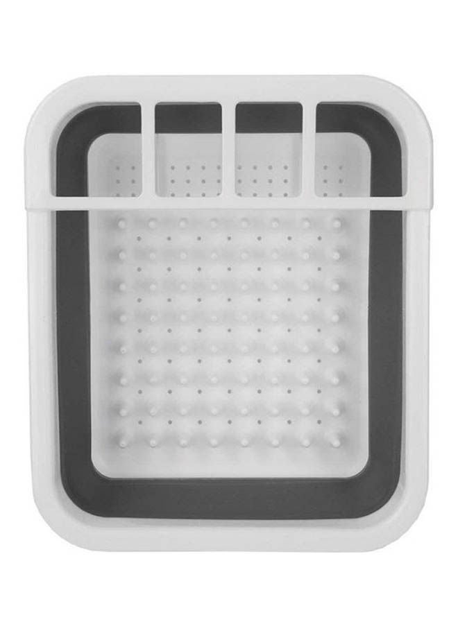 Easy Storage Collapsible Dish Rack And Drainer With Cutlery Holder Grey - Image 2