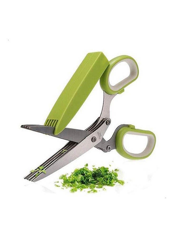 أدوات الطبخ مقص مطبخ متعدد الوظائف من الفولاذ المقاوم للصدأ بخمس شفرات وفرشاة تنظيف البقايا - Image 2