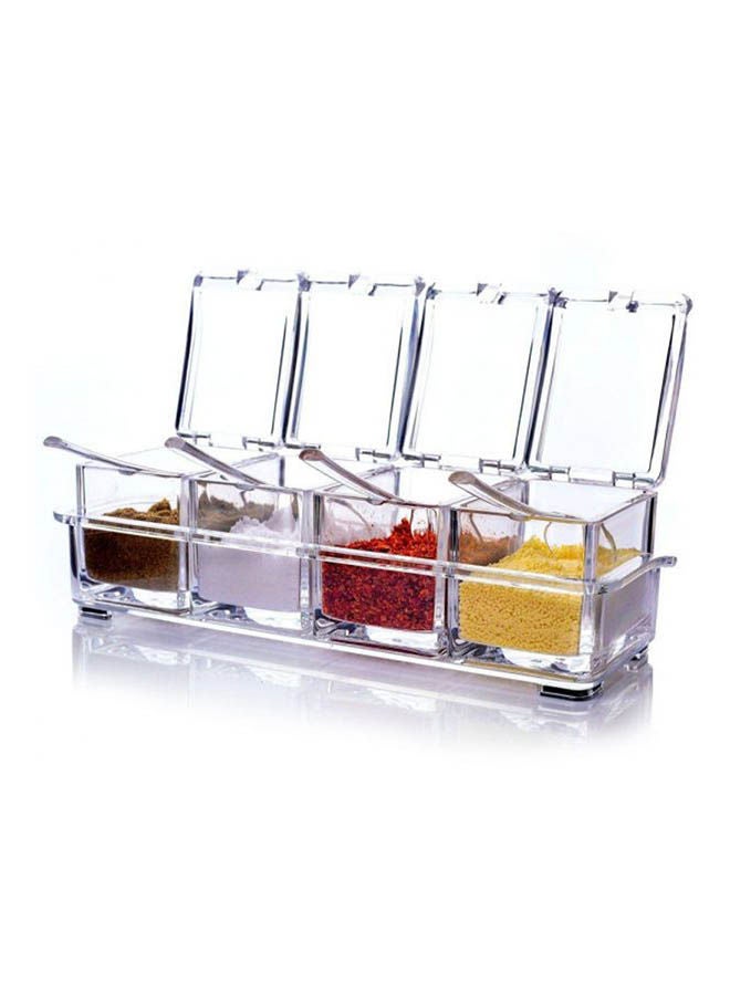 Acrylic Spice Seasoning Container Jar Condiment Dispenser Salt Box For Kitchen Clear - Image 1