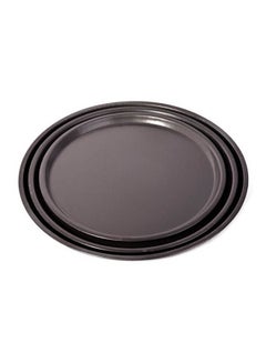 Generic 3Pcs  Pan Set Round Pizza Pan Black 