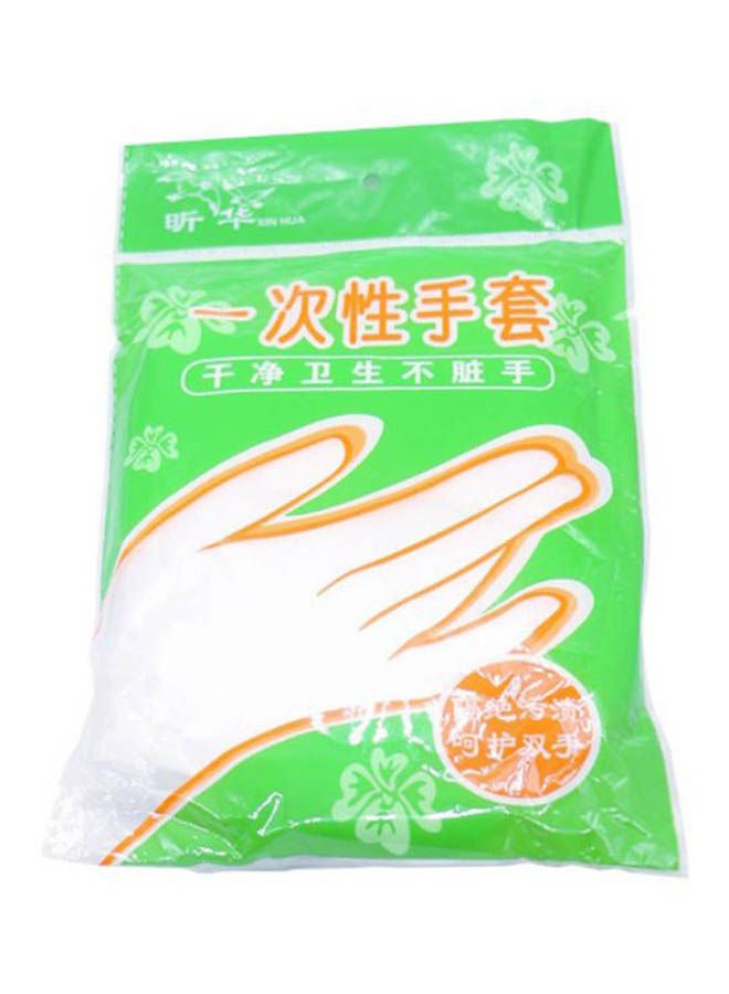 100 Pieces Disposable Gloves One-Off Plastic Gloves Restaurant Bbq Transparent Eco-Friendly Pe Gloves Kitchen Garden Clear  - Image 1