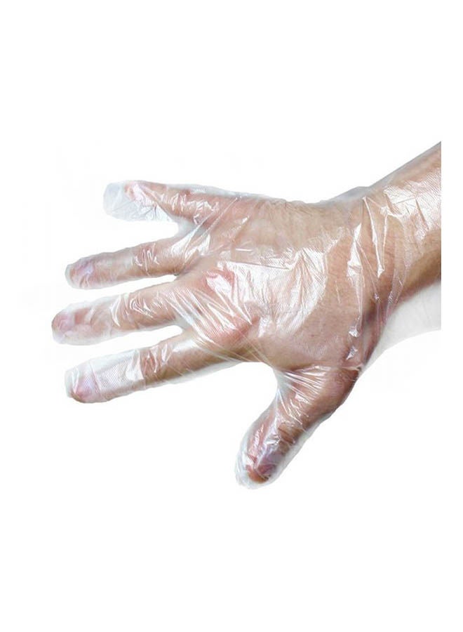 100 Pieces Disposable Gloves One-Off Plastic Gloves Restaurant Bbq Transparent Eco-Friendly Pe Gloves Kitchen Garden Clear  - Image 2